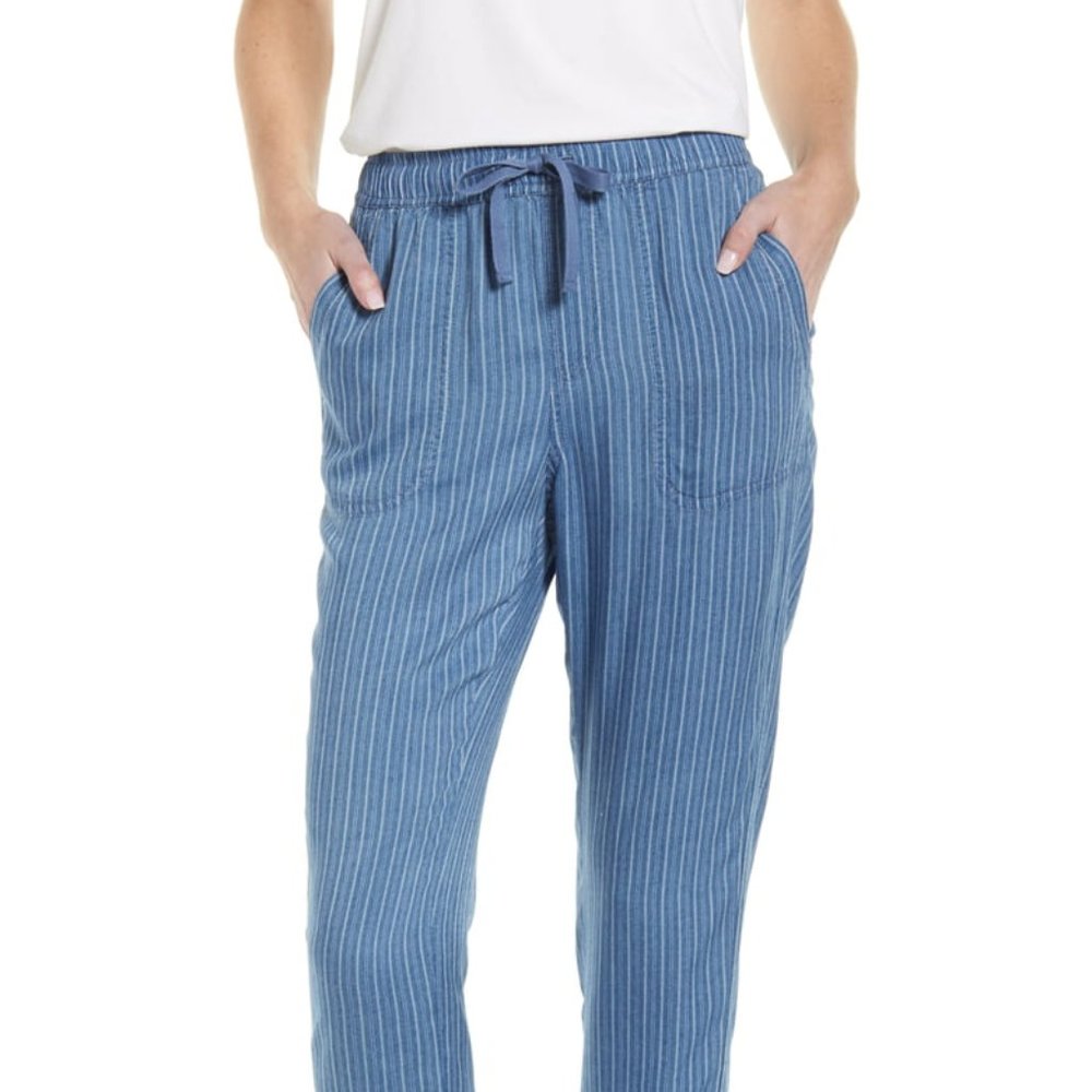 NWT : CASLON Drawcord Twill Pants jogger SMALL blue